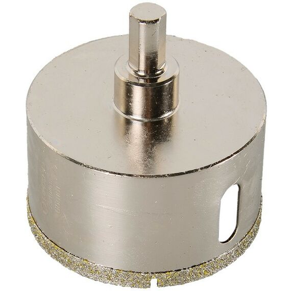 Буры, пики, коронки, сверла: Коронка алмазная Вихрь 68 мм по керамограниту/керамике, 68 мм, трёхгранный хвостовик фотографии