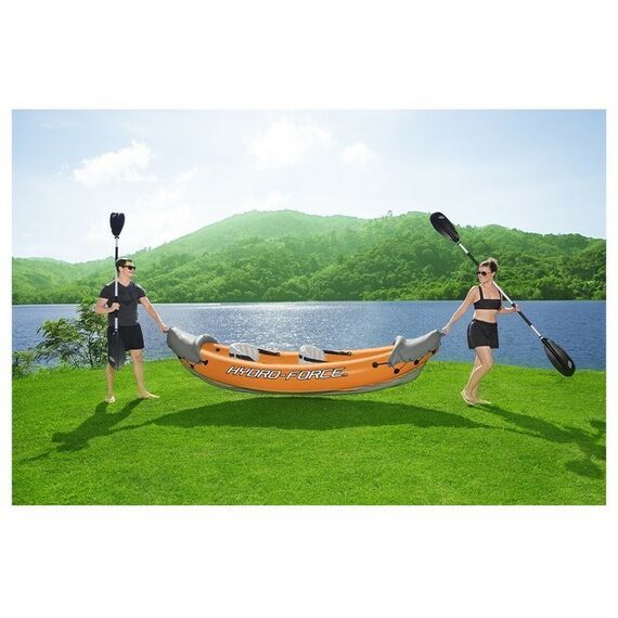 Байдарки: Байдарка Bestway Lite-Rapid X2 Kayak 2 местная, вёсла 218 см, до 160 кг, 321 х 88 х 48 см [65077] фотографии