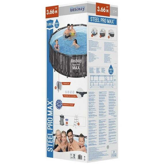 Бассейны: Бассейн каркасный Bestway Steel Pro 366 х 100 см фильтр-насос, лестница [5614Х] фотографии