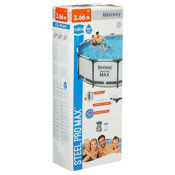 Бассейны: Бассейн каркасный Bestway Steel Pro MAX 366 х 100 см фильтр-насос [56260] фотографии