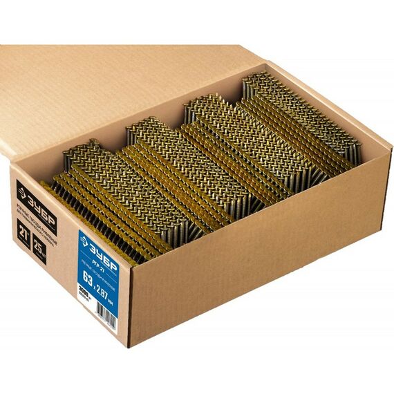 Гвозди: Реечные гвозди рифленые Зубр РГР-21 63 мм 21°, 3000 шт. [305392-63] фотографии