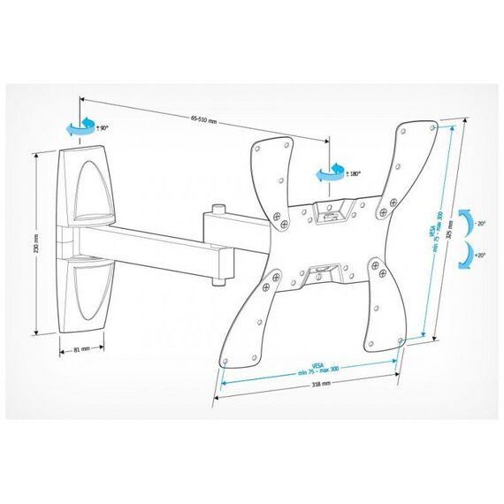 Крепеж для аудио-видео техники: Кронштейн Holder LCDS-5046 10-40 наклон 15, черный глянец фотографии