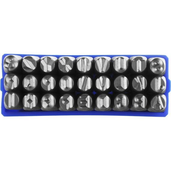 Столярно-слесарный инструмент: Клейма буквенные Зубр 21505-05 латинские, шрифт 5мм фотографии