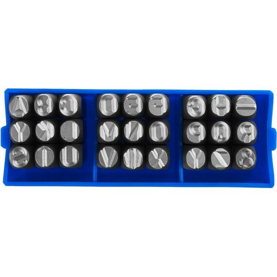 Столярно-слесарный инструмент: Клейма буквенные Зубр 21505-08 латинские, шрифт 8мм фотографии