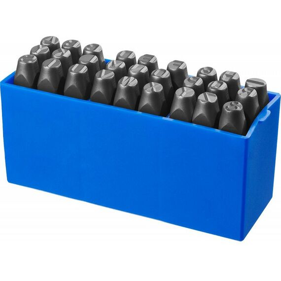 Столярно-слесарный инструмент: Клейма буквенные Зубр 21505-08 латинские, шрифт 8мм фотографии