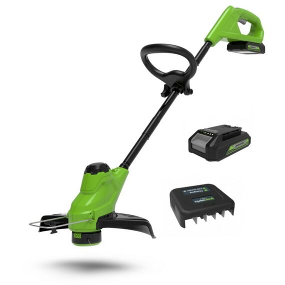 Триммеры: Триммер аккумуляторный Greenworks G24LT25K2 24 V, 25 см, с АКБ 2Ач и ЗУ [2107207SA] фотографии