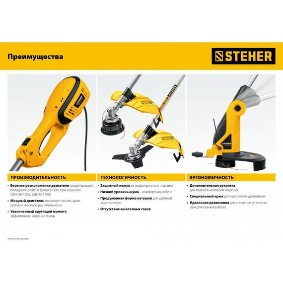 Триммеры: Триммер сетевой STEHER TEL-25-410 400 Вт, ш/с 25 см фотографии