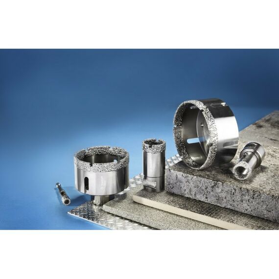 Буры, пики, коронки, сверла: Высокоскоростная алмазная коронка Зубр Профессионал d 29мм для УШМ (М14) по керамограниту и железобетону, Вакуумное Спекание [29865-29] фотографии