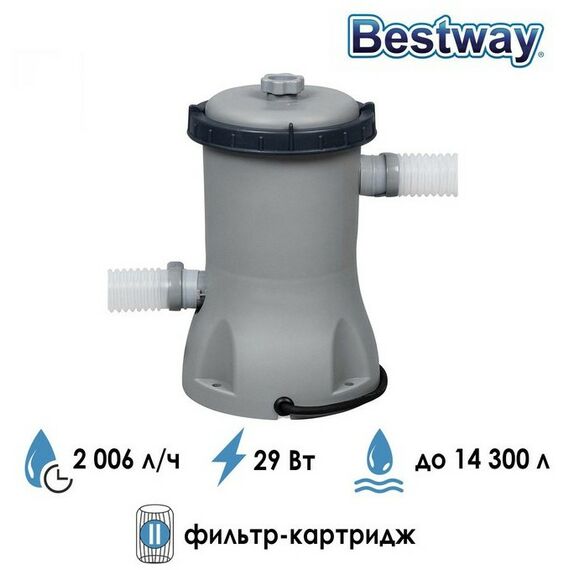 Бассейны: Фильтр-насос для бассейнов Bestway 58383 с картриджем «II», 2006 л/ч фотографии