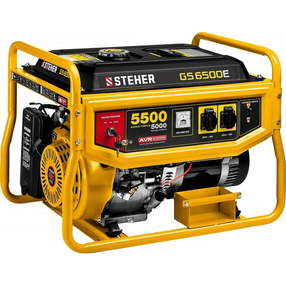Электростанции: Бензиновый генератор с электростартером STEHER GS-6500Е 5500 Вт фотографии