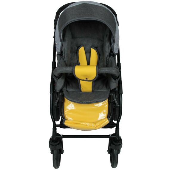 Коляски детские: Коляска 2в1 Alis ALVARO Al 02 т.серый+св.серый+желтая кожа фотографии