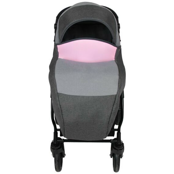 Коляски детские: Коляска 2в1 Alis ALVARO Al 03 т.серый+св.серый+розовая кожа фотографии