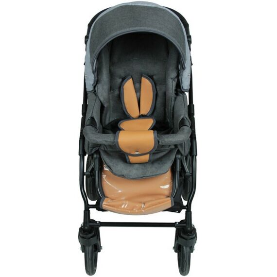 Коляски детские: Коляска 3в1 Alis ALVARO т.серый+св.серый+рыжая кожа [F Al 05] фотографии