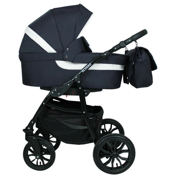 Коляски детские: Коляска 3в1 Alis ALVARO F Al 07 т.синий+белая кожа фотографии