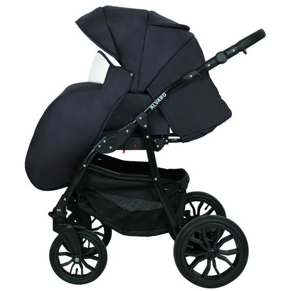 Коляски детские: Коляска 3в1 Alis ALVARO F Al 07 т.синий+белая кожа фотографии