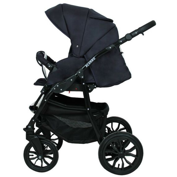 Коляски детские: Коляска 3в1 Alis ALVARO F Al 07 т.синий+белая кожа фотографии