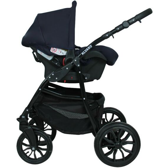 Коляски детские: Коляска 3в1 Alis ALVARO F Al 07 т.синий+белая кожа фотографии