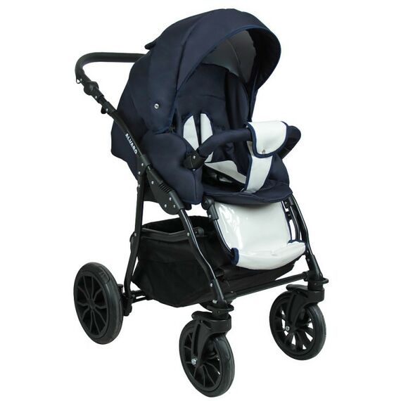 Коляски детские: Коляска 3в1 Alis ALVARO F Al 07 т.синий+белая кожа фотографии