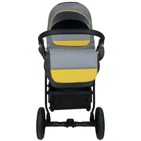Коляски детские: Коляска 3в1 Alis ALVARO F 02 т.серый+св.серый+желтая кожа фотографии