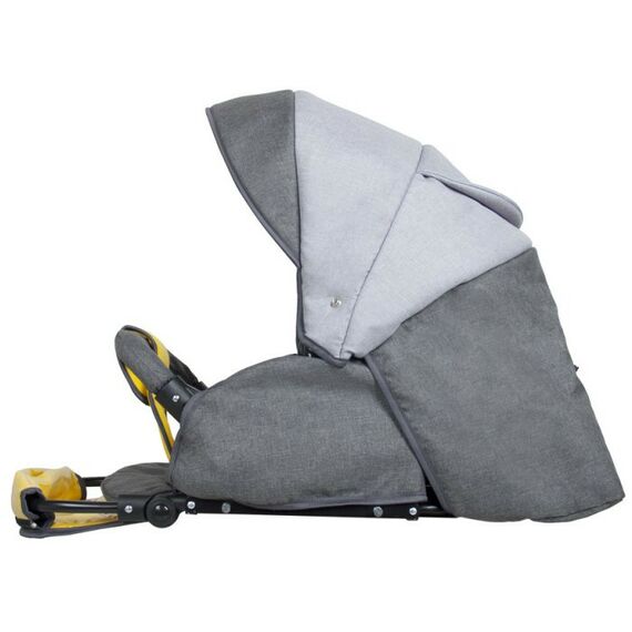 Коляски детские: Коляска 3в1 Alis ALVARO F 02 т.серый+св.серый+желтая кожа фотографии