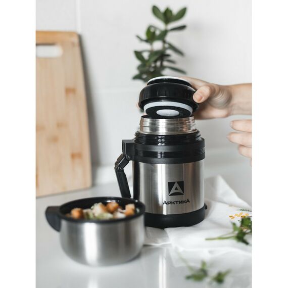 Термосы, контейнеры, бидоны, канистры: Термос Арктика 201-1200 вакуумный, с супер ширким горлом, 1200мл, стальной фотографии