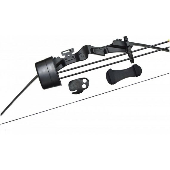 Луки и арбалеты: Лук рекурсивный  Man Kung RB007 20lbs, стрелы 2шт., кивер, крага, крепеж, черный фотографии