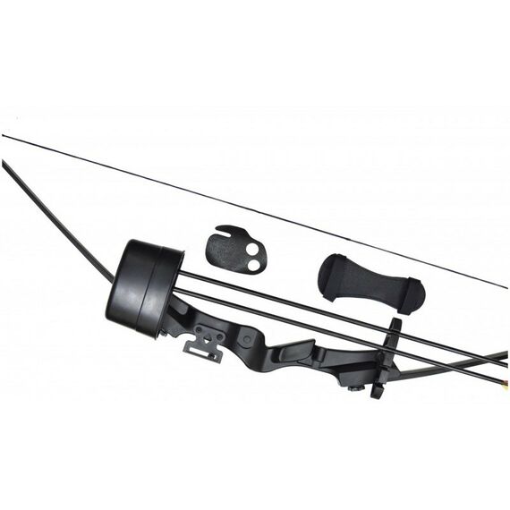 Луки и арбалеты: Лук рекурсивный  Man Kung RB007 20lbs, стрелы 2шт., кивер, крага, крепеж, черный фотографии