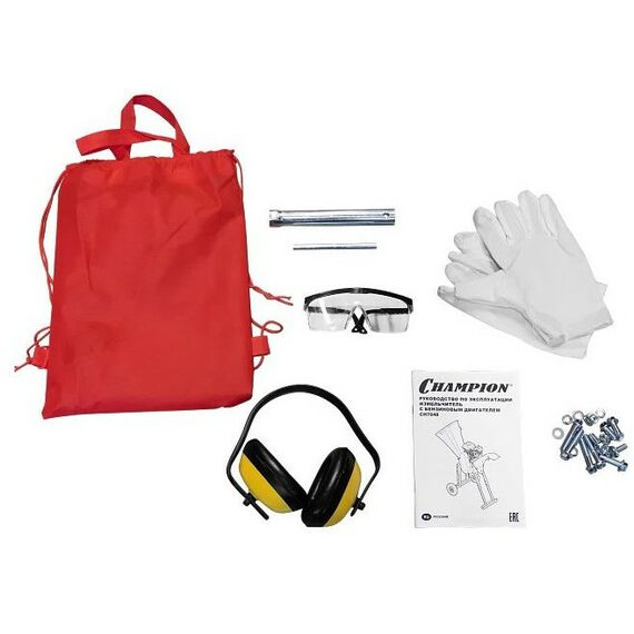 Измельчители садовые: Измельчитель бензиновый Champion CH7648 6.5 л/с, 4.8 кВт, d=76мм, 95кг, нож фотографии