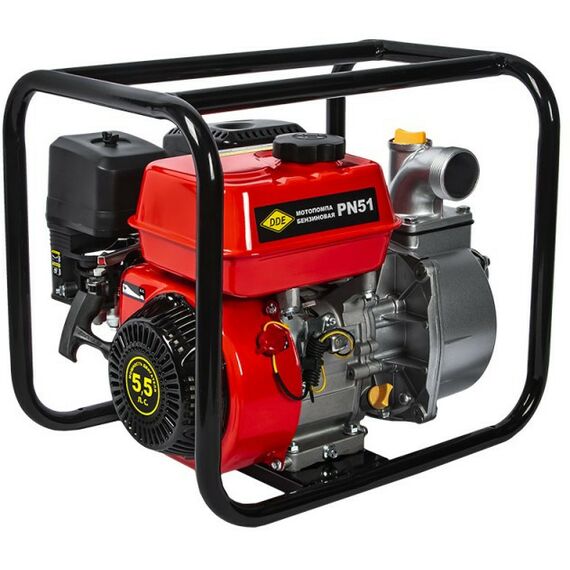 Мотопомпы: Мотопомпа бензиновая DDE PN51 d=50мм, 416 л/мин, 30м напор, 6м забор, 24кг фотографии