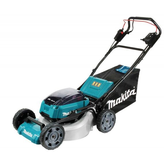 Газонокосилки: Газонокосилка аккумуляторная самоходная Makita DLM462 Li-ion 36В, B=46см, Н=20-100мм, 60л, 2х5Ач, 39кг фотографии