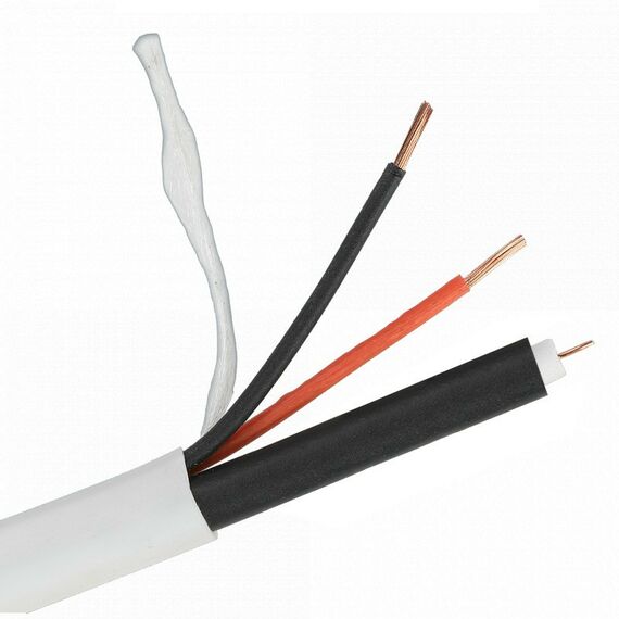 Кабель, разъемы, микрофоны: Кабель для видеонаблюдения  РК 75+2х0,75 (48) PVC внутренний белый 200м намотка бескаркасная фотографии