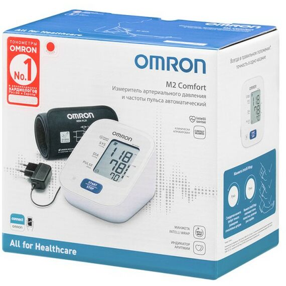 Диагностические приборы: Тонометр Omron M2 Comfort с адаптером фотографии