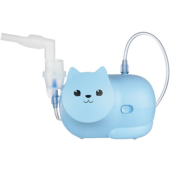 Ингаляторы (небулайзеры): Ингалятор компрессорный детский Omron Neko Kat (KRU) голубой фотографии
