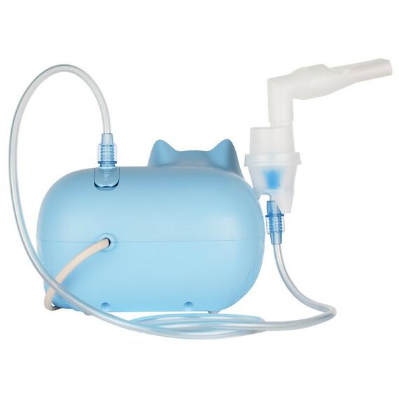 Ингаляторы (небулайзеры): Ингалятор компрессорный детский Omron Neko Kat (KRU) голубой фотографии