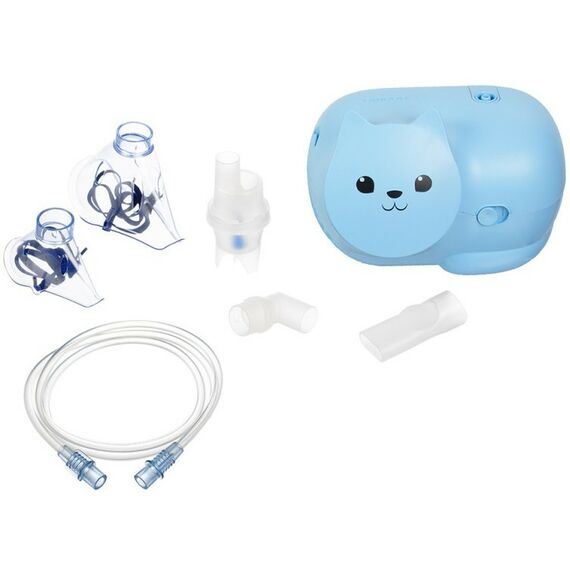Ингаляторы (небулайзеры): Ингалятор компрессорный детский Omron Neko Kat (KRU) голубой фотографии