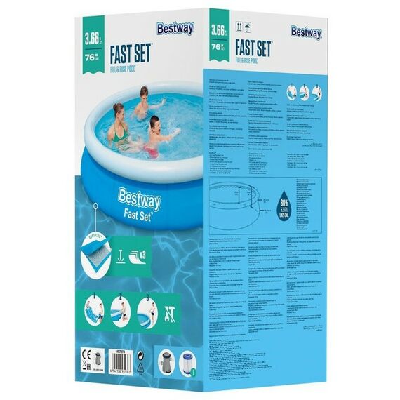 Бассейны: Бассейн надувной Bestway Fast Set 366 х 76 см фильтр-насос, от 6 лет [57274] фотографии