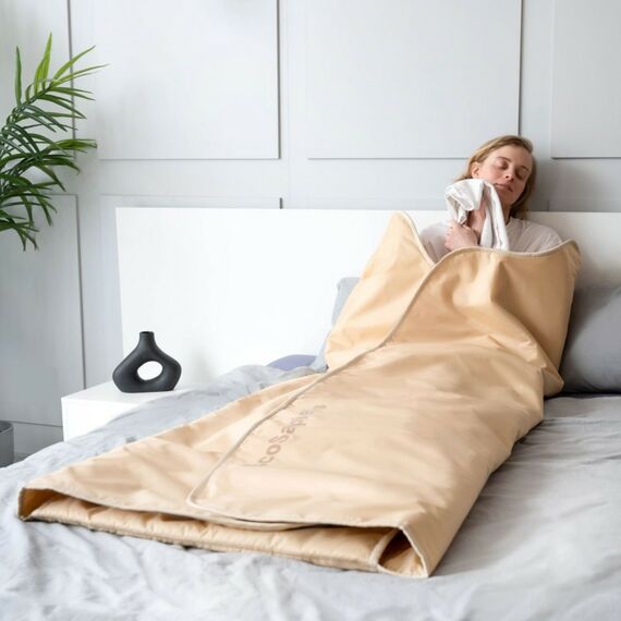 Электропростыни и одеяла: Термоодеяло для обертывания и инфракрасной сауны EcoSapiens Infrasauna 220х180 см бежевое фотографии