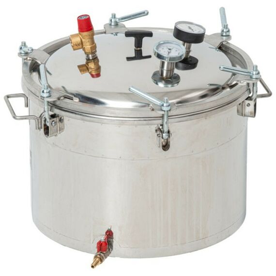 Автоклавы:  Газовый автоклав "Консерватор Газ Нерж" 46 л с фальшдном фотографии