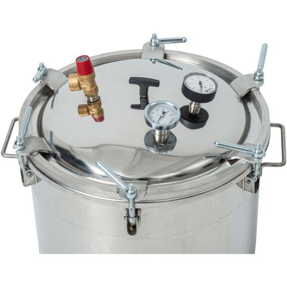 Автоклавы:  Газовый автоклав "Консерватор Газ Нерж" 46 л с фальшдном фотографии