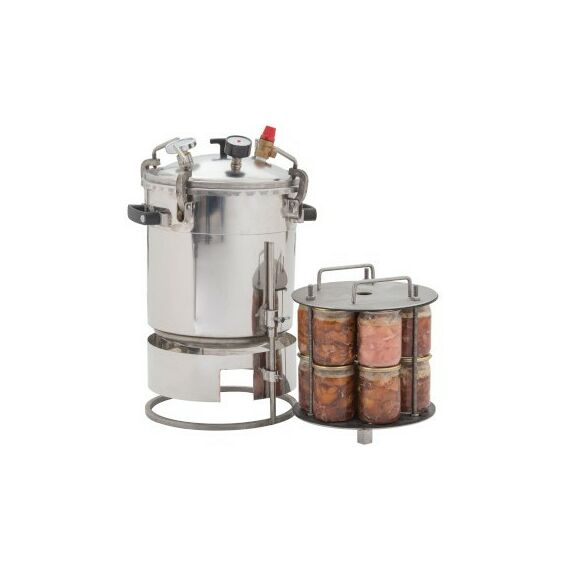 Автоклавы:  Газовый автоклав "Походный" 22 л с защитной юбкой и направляющей для горелки фотографии