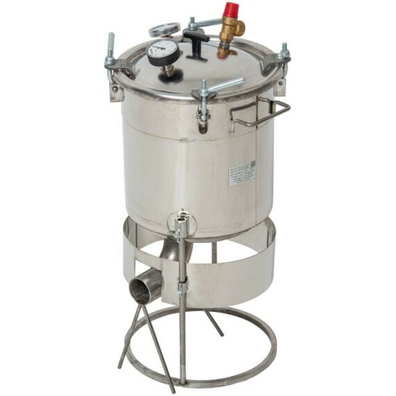 Автоклавы:  Газовый автоклав "Походный" 22 л с защитной юбкой и направляющей для горелки фотографии