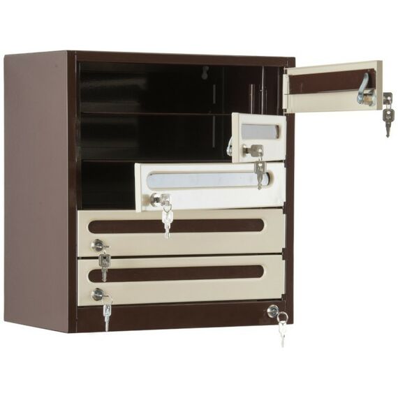 Почтовые ящики:  Почтовый ящик АнтиСпам 4 секции кор/беж фотографии