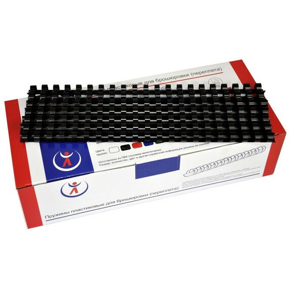 Пружины для переплета:  Пружина пластиковая 6 мм, 25л., черная, 100 шт фотографии