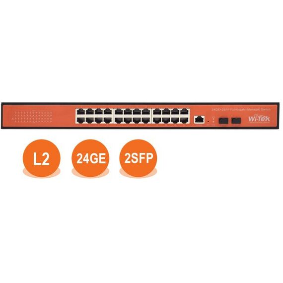 Коммутаторы, маршрутизаторы, межсетевые экраны: Управляемый L2 гигабитный коммутатор Wi-Tek WI-MS326GF фотографии