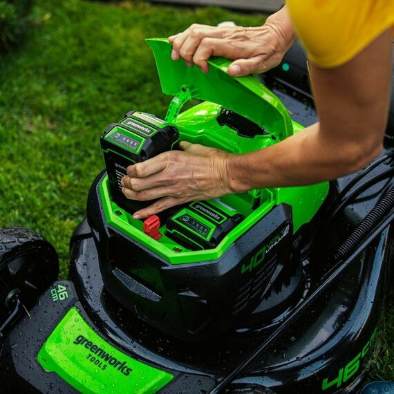 Газонокосилки: Газонокосилка аккумуляторная Greenworks GD40LM46SPK4 40V, 46см, самоходная, бесщеточная, c 1хАКБ [2506807UB] фотографии