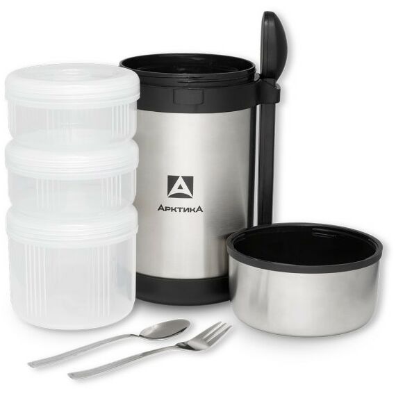 Термосы, контейнеры, бидоны, канистры: Термос Арктика 403-1500 вакуумный, с 3-мя контейнерами, 1500мл, стальной фотографии