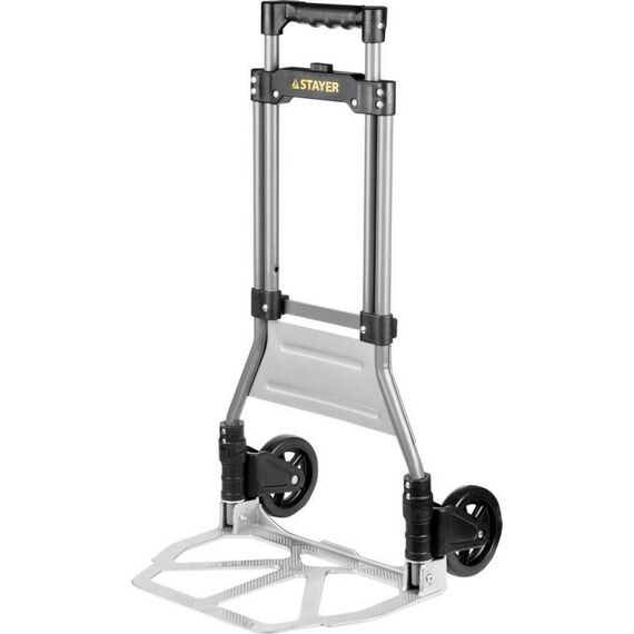 Тележки хозяйственные: Складная хозяйственная тележка STAYER PROTruck до 90кг каркас из стали, платформа из алюминия, платформа 39х28см, колёса d13см, вес 4 кг [38755-90] фотографии