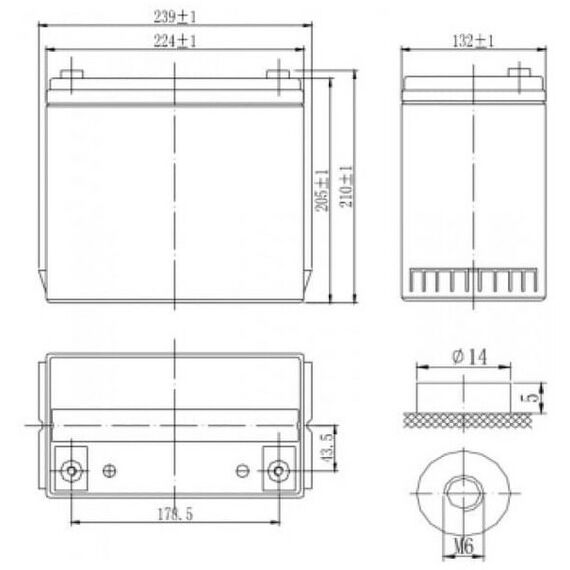 Аккумуляторы для ИБП и охранных систем: Аккумулятор Delta DTM 1255L 12V, 55Ah фотографии