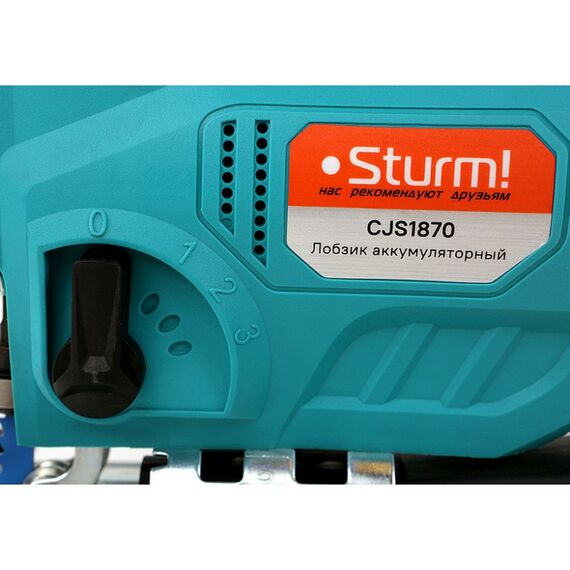 Лобзики: Лобзик аккумуляторный Sturm! CJS1870 18 В, б/щ двиг, 1BatterySystem, пропил 80 мм, без ЗУ и АКБ фотографии