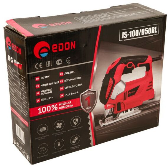 Лобзики: Лобзик EDON JS100/950RL 950Вт, 80/8мм, 0-3000 ход/мин, 2.7кг [1001140110] фотографии